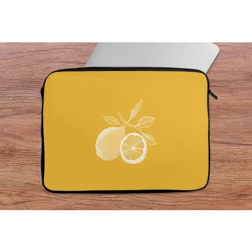 Citroenen - Illustratie - Minimalistisch - Geel laptophoes neopreen klein -tafel