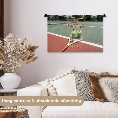 Matcha Club - Tennis - Matcha Wandkleed katoen klein -sfeer1