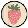 Aardbei - Minimalistisch - Rood - Fruit Fotolijst rond zonder passe partout klein -3d