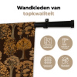 Bomen - Patroon - Bruin Wandkleed katoen klein 269 -sfeer2