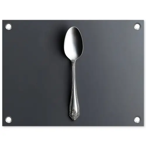 Zilver - Metaal - Lepel tuinposter los doek klein -3d
