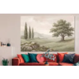 Heuvellandschap - Bomen - Natuur - Groen forex 5mm xxl -woonkamer