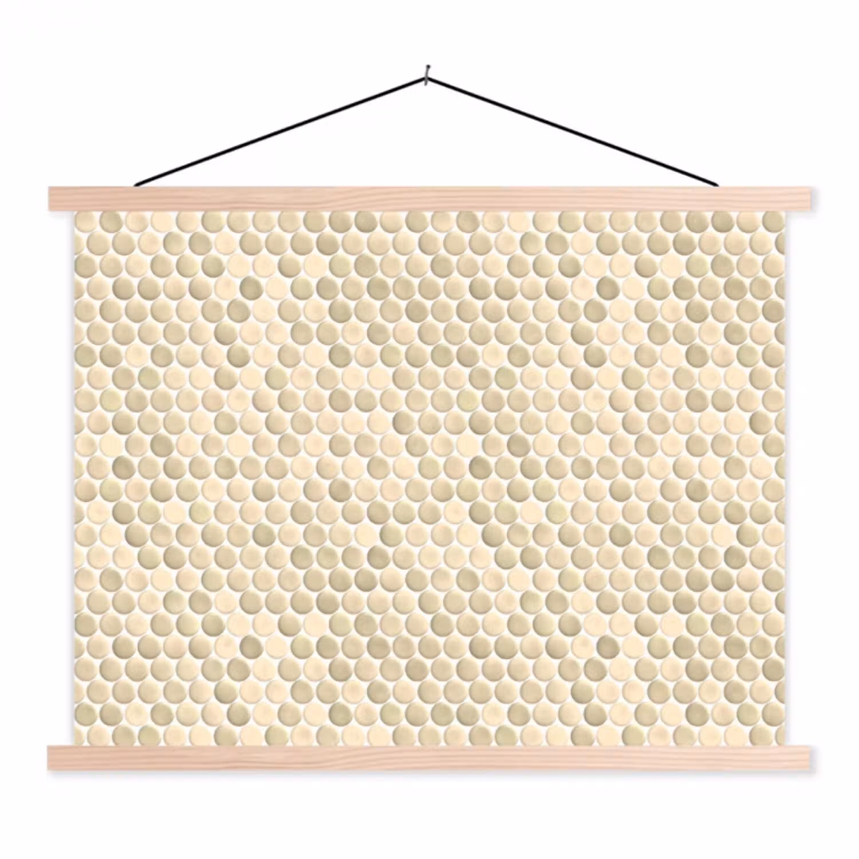 Penny - Mozaïek - Zand textielposter latten blank klein 122 -3d