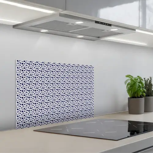 Oceaan - Bubbel - Blauw - Wit keuken achterwand spatscherm klein 900 -3d_schuin