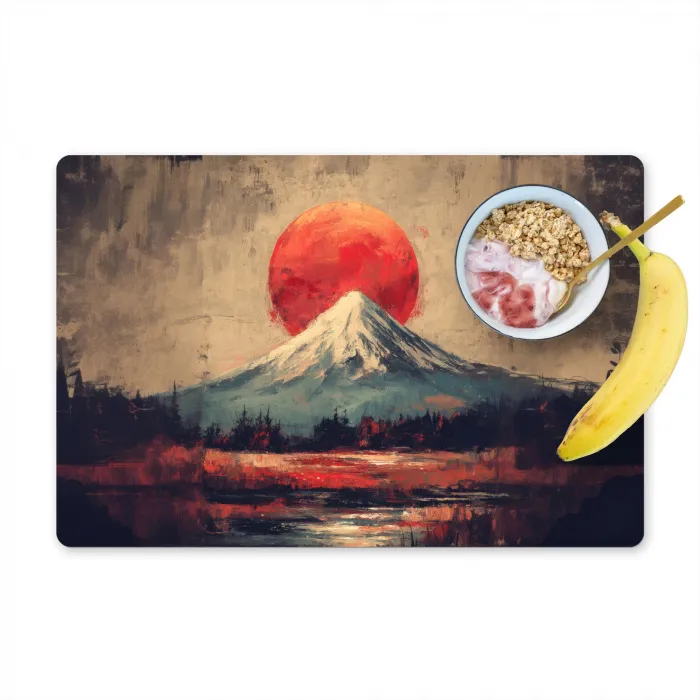 Bergtop - Sneeuw - Zon Placemat vinyl groot -zzzproduct_Kitchenyeah-website