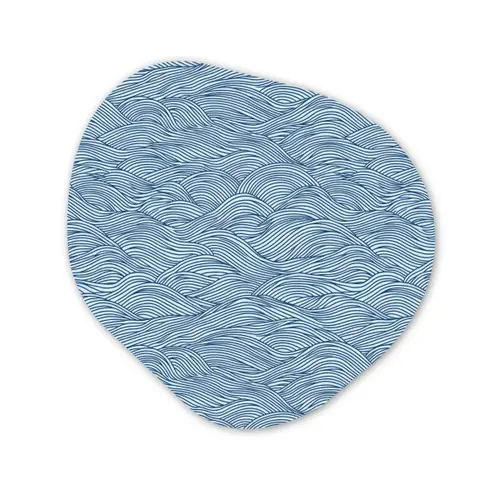 Golven - Ritmisch - Blauw Wandcirkel Organisch Forex 3mm klein 629 -3d