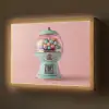 Kauwgom - Retro - Snoep - Roze Light Box met batterij (Wandlamp) middel -z3d_website