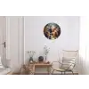 Kerstvreugde - Sneeuw - Kleurrijk Wandcirkel aluminium klein -woonkamer