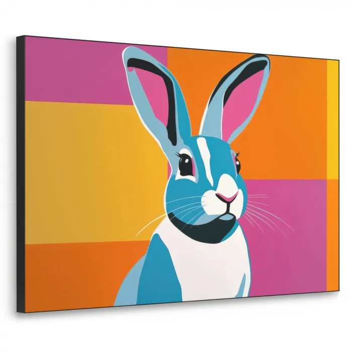 Haas - Kleurvakken - Oren - Roze Textielframe zwart klein -3d