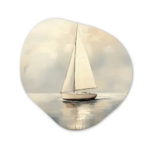 Zeilschip - Zee - Bewolkt Wandcirkel Organisch Forex 3mm klein -3d