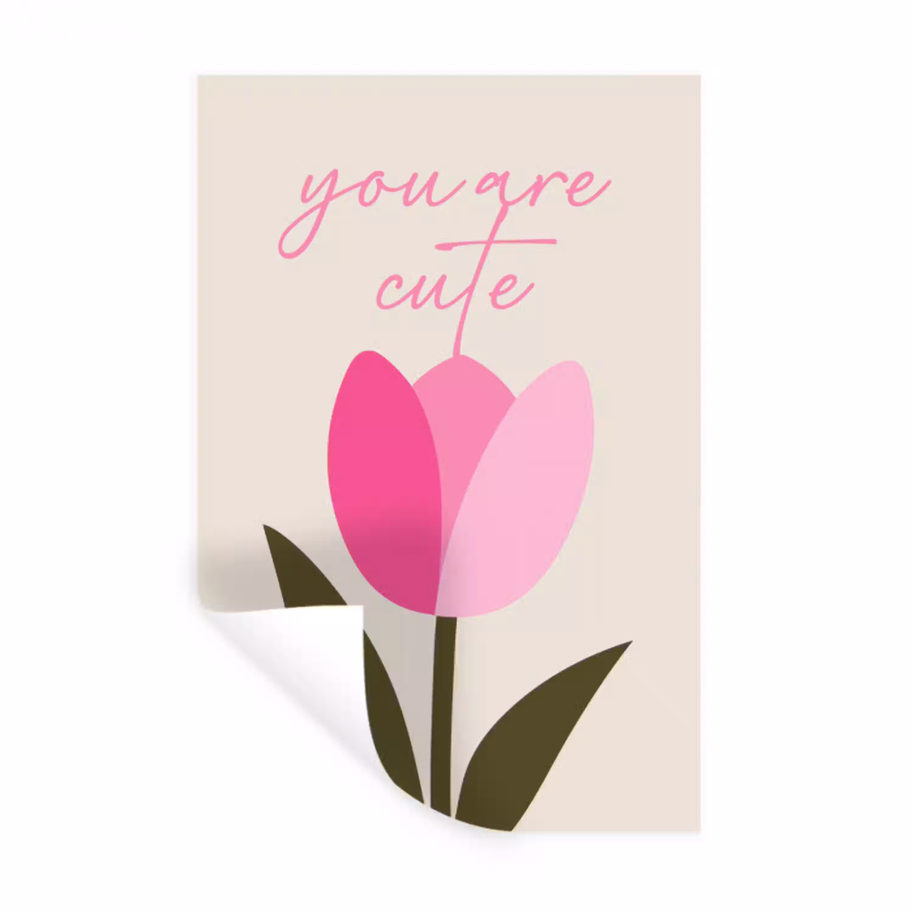 Tulp - Roze - Valentijn - Bloem Muursticker klein -3d