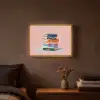 Boeken - Stapel - Kleurrijk Light Box met batterij (Wandlamp) middel -sfeer4