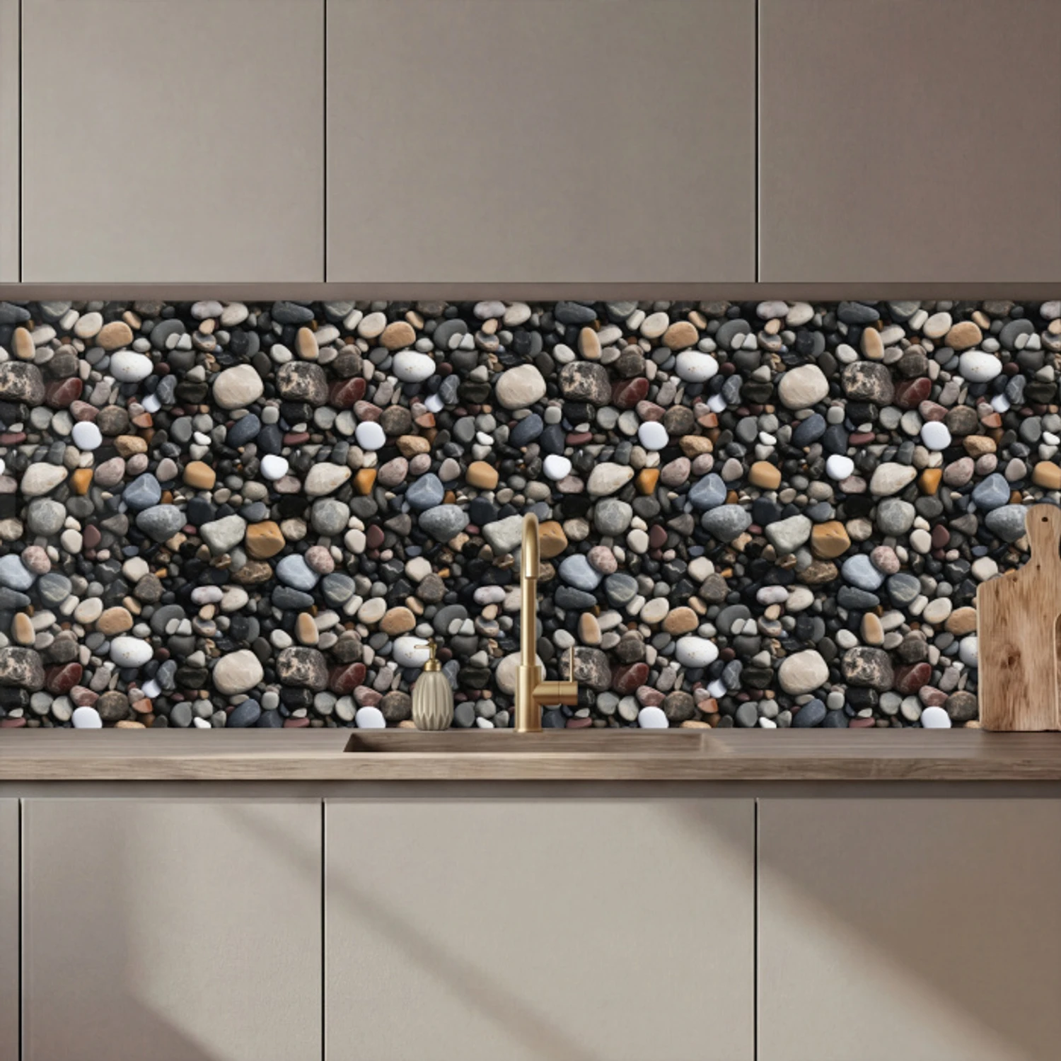 Kiezels - Mix - Aardetonen keuken achterwand 2 middel 871 zz_3dshopping