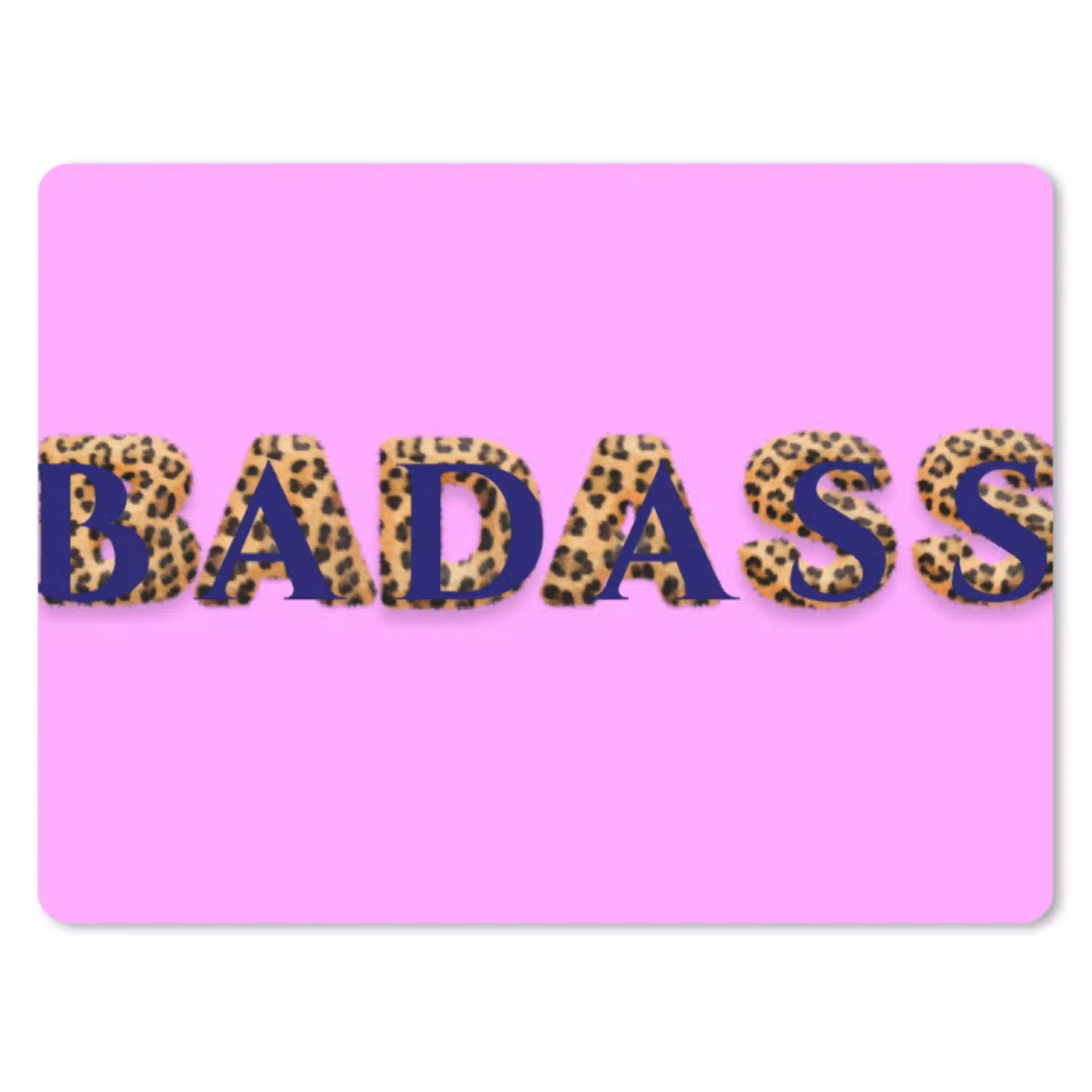 Felroze - Badass - Panterprint - Schaduw muismat rubber klein -3d