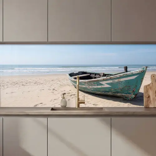 Boot - Zandstrand - Zee keuken achterwand 2 middel zz_3dshopping