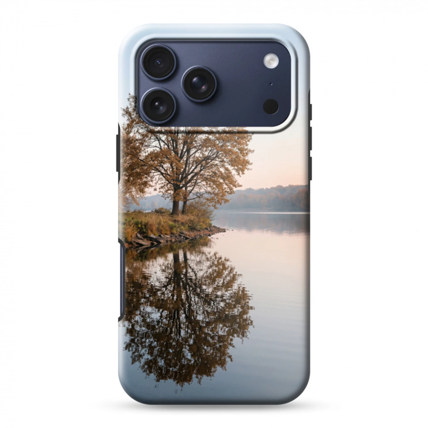 Bomen - Reflectie - Water - Zonsopgang - Serene Toughcase MagSafe Apple iPhone 17 Pro Max klein -3d