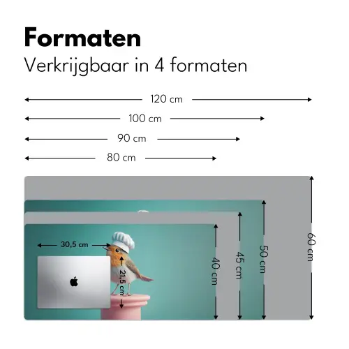 Roodborstje - Vogel - Koksmuts - Sokkel Muismat XXL klein -sfeer5