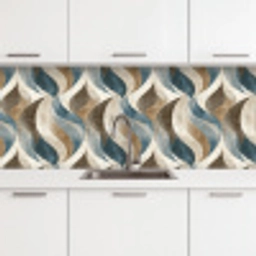 Abstract - Golven - Kleurrijk keuken achterwand 2 middel 871 -3d