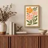 Minimalistisch - Bloemen - Bladeren - Roze Light Box met kabel (Wandlamp) klein -sfeer2