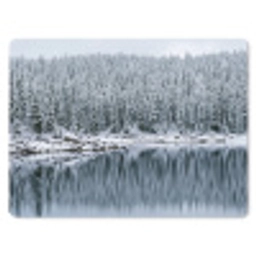 Bos - Reflectie - Meer - Winter - Serene muismat rubber klein -3d