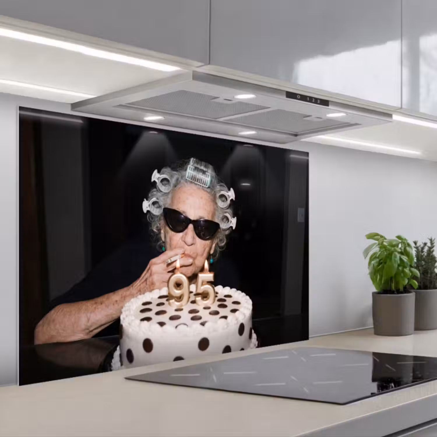 Spatscherm keuken - Verjaardag - Krulspeld - Oma