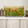 Lente - Bloemen - Rood - Klaproos - Gras - Groen Spatscherm Aluminium klein -sfeer2
