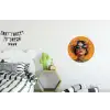 Vrouw - Bloemen - Aesthetic - Oranje Wandcirkel aluminium klein -kinderkamer