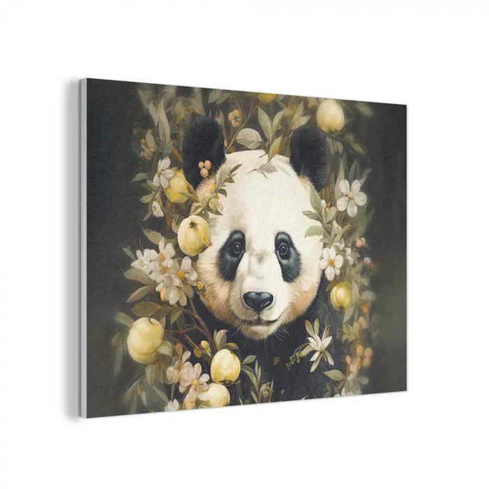 Panda - Pandabeer - Wilde dieren - Natuur - Bloemen PET vilt klein -3d