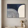 Donkerblauw - Abstract - Lijnen Textielframe - compleet frame klein -sfeer2