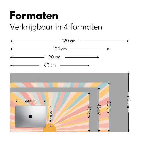 Illustratie - Zon - Pastelkleuren Muismat XXL klein -sfeer5