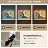 Vrouw - Rode lippen - Abstracte kleurvlakken - Popartuistraling Light Box met batterij (Wandlamp) middel -USP_lichtkleurNL