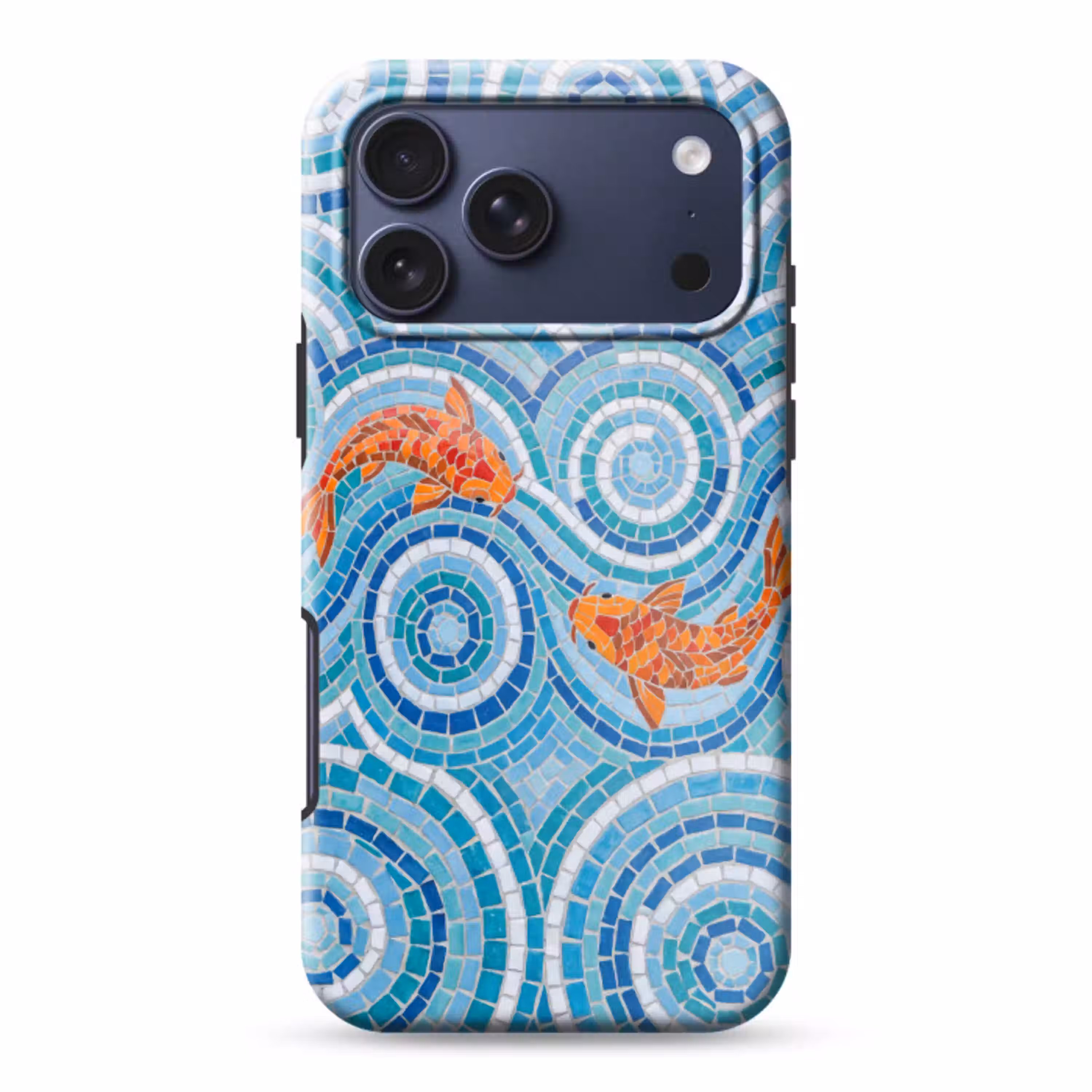Vis - Mozaïek - Water - Decoratief - Blauw Toughcase MagSafe Apple iPhone 17 Pro Max klein -3d