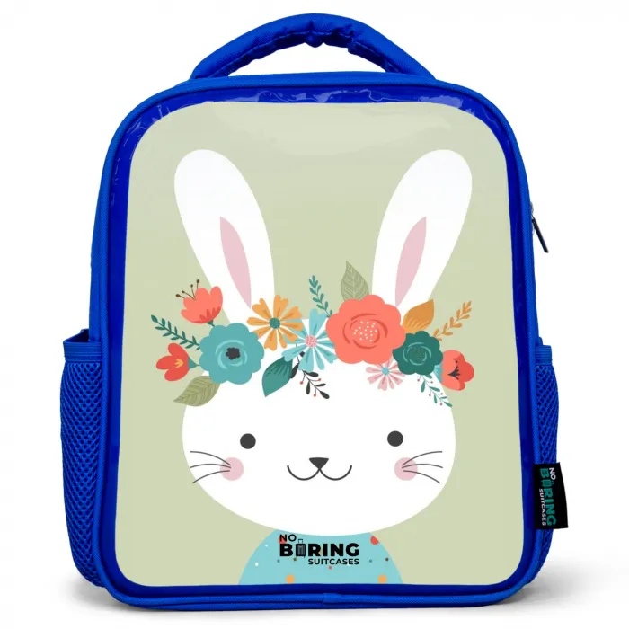 Hippie haas Kinderrugzak - Blauw middel -3d