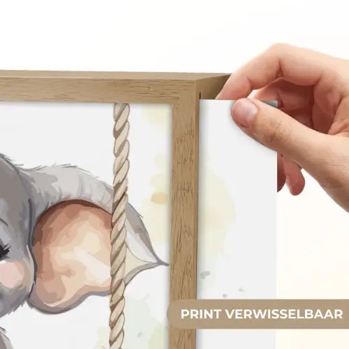 Olifant - Dier - Kinderen - Jungle Light Box met batterij (Wandlamp kind) middel -USP_websiteprintNL