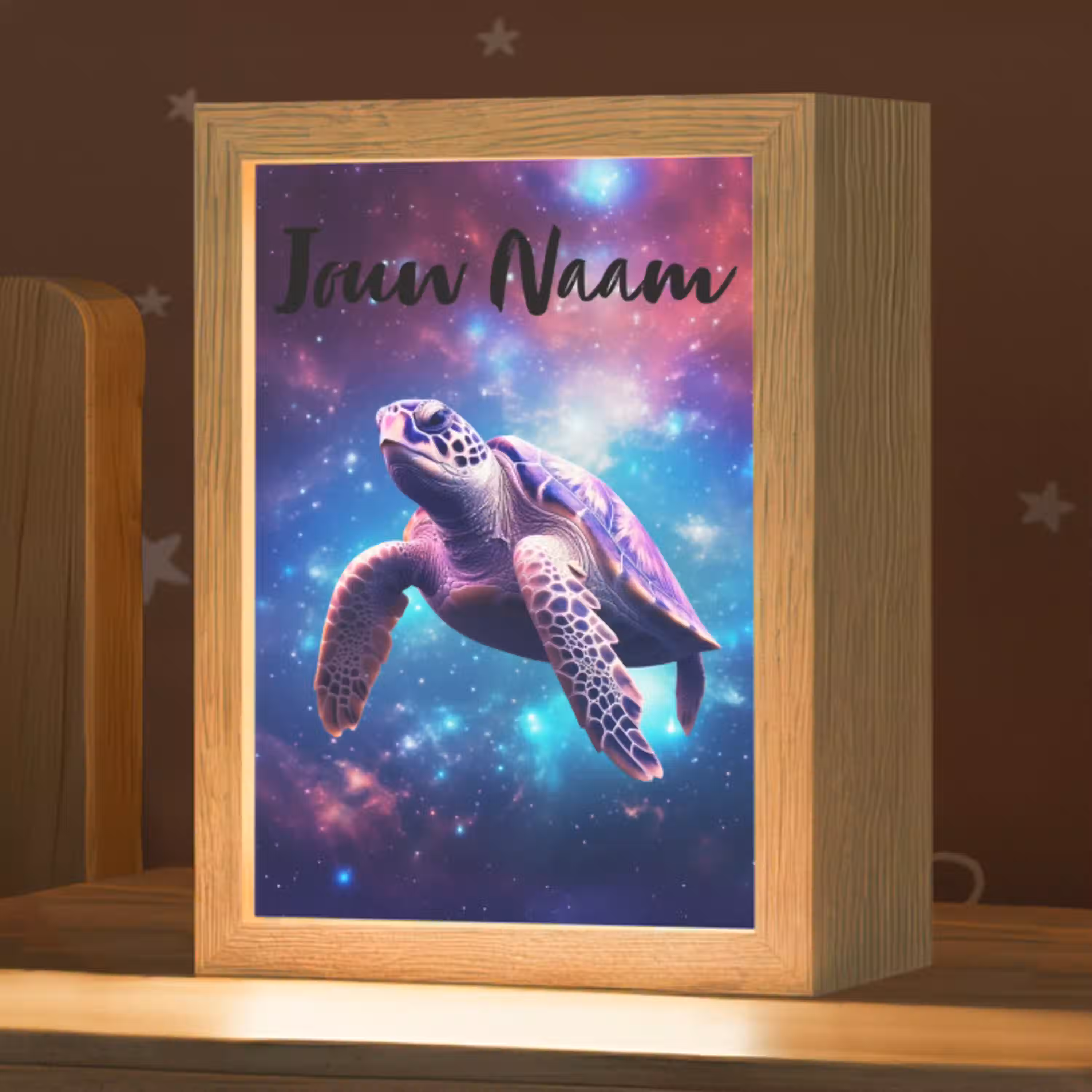 Schildpad - Dier - Galaxy - Ruimte Light Box met kabel (Kinderlampje) klein -zzz_3d_website