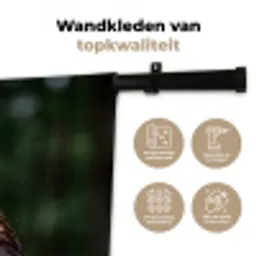 Buizerd - Roofvogel - Natuur - Bruin Wandkleed katoen middel -sfeer2