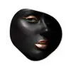Vrouw - Make-up - Koper - Zwart Wandcirkel Organisch Forex 3mm klein -3d