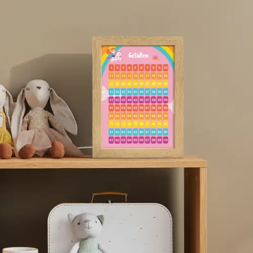 Getallen - Leren tellen voor kinderen - Getallenlijn - Cijfers - Roze - Eenhoorn Light Box met kabel klein -sfeer2_kind