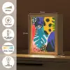 Bladeren - Vormen - Abstract - Kleurrijk Light Box met kabel (Tafellamp) klein -USP_NL