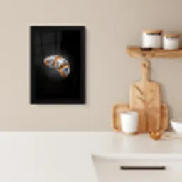 Croissant - Bloemenpatroon - Delftsblauw KitchenYeah - Keuken - Fotolijst klein -sfeer1