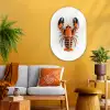Kreeft - Zwart - Oranje - Wit - Uniek Wandcirkel Ovaal Glas middel -sfeer4