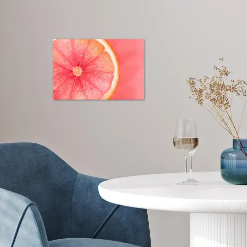 Grapefruit - Roze - Levendig poster papier klein -sfeer3