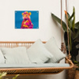 Muis - Kimono - Bloemen - Blauw tuinposter los doek klein -sfeer7