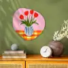 Tulpen - Roze - Vaas Wandcirkel Organisch Forex 3mm klein -sfeer2