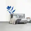 Bloem - Blaadjes - Minimalistisch - Blauw fotobehang vinyl groot -slaapkamer