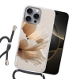Bloem - Beige - Crème Hoesje iPhone 16 Pro Max met koord klein -sfeer1
