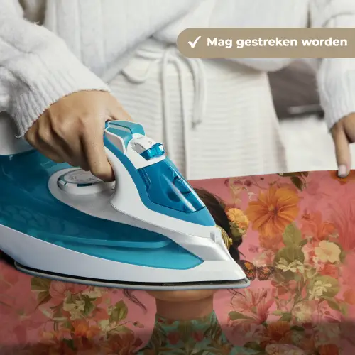 Vrouw - Bril - Roze - Bloemen Wandkleed katoen klein -sfeer9