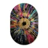 Explosie - Goud - Kleurrijk - Abstract Wandcirkel Ovaal Forex klein -3d
