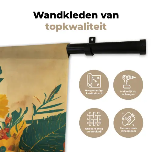 Vrouwelijk - Bloemen - Sieraden Wandkleed katoen klein -sfeer2