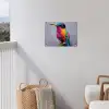 Kolibrie - Vogel - Regenboogkleuren - Verfstreken tuinposter los doek klein -sfeer8